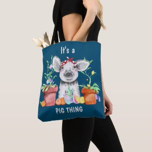 Blau Niedlich ist ein Schweinefick Tasche