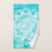 Blau-Nordische Mandala Badhandtuch Set (Handtuch)