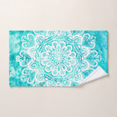 Blau-Nordische Mandala Badhandtuch Set (Handtuch)