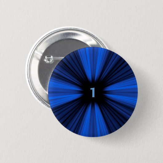 Blau Nummer 1 Button (Vorne & Hinten)