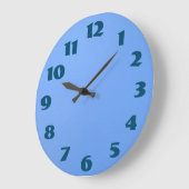 Blau nummeriert blauen Hintergrund Große Wanduhr (Winkel)