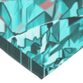Blau oder Cyan-Streifen auf roten, tropfenden Bild Tischdecke (Schrägansicht)