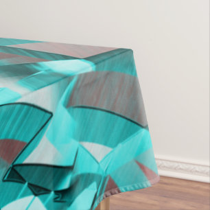 Blau oder Cyan-Streifen auf roten, tropfenden Bild Tischdecke
