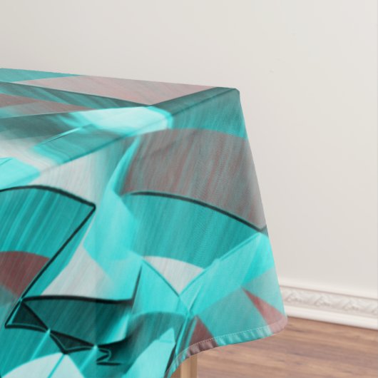 Blau oder Cyan-Streifen auf roten, tropfenden Bild Tischdecke (Beispiel)
