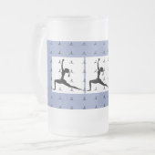 Blau oder "Farbauswahl" Mattierte Yoga-Tasse (16oz Mattglas Bierglas (Vorderseite Links)