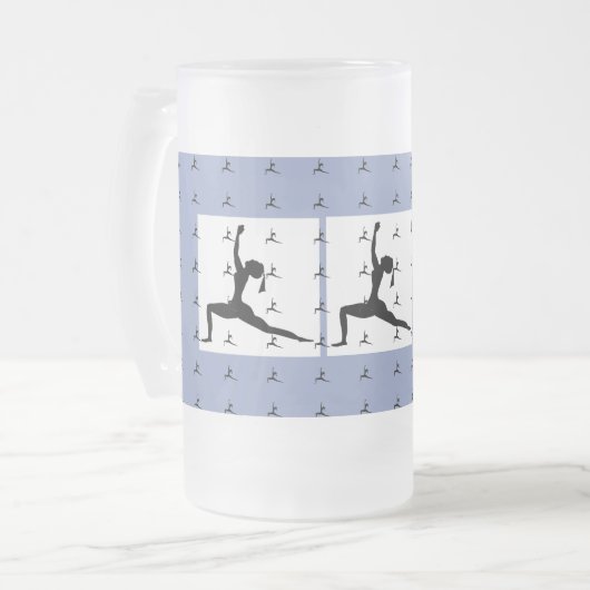 Blau oder "Farbauswahl" Mattierte Yoga-Tasse (16oz Mattglas Bierglas (Vorderseite Links)