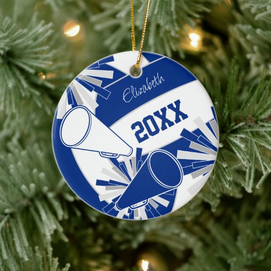 blau oder JEDE FARBE Volleyball Cheerleader Keepak Keramik Ornament (Baum)