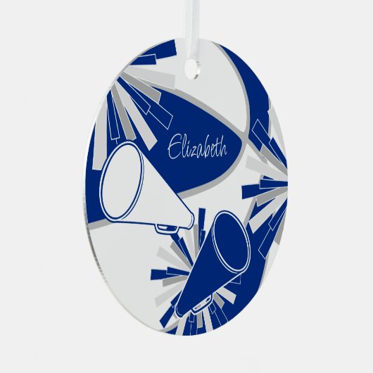 blau oder JEDER Basketball-Cheerleader Ornament Aus Metall (Vorderseite Rechts)