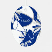 blau oder JEDER Basketball-Cheerleader Ornament Aus Metall (Vorderseite links)