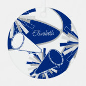 blau oder JEDER Basketball-Cheerleader Ornament Aus Metall (Vorderseite)