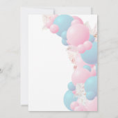 Blau oder Rosa Ballon Modernes Geschlecht offenbar Einladung (Rückseite)