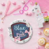 blau oder rosa Baseball oder buws Gender Reveal Pappteller (Party)