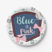 blau oder rosa Baseball oder buws Gender Reveal Pappteller (Vorderseite)