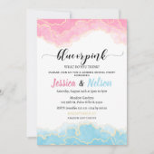 Blau oder rosa Er oder sie Junge oder Mädchen Gesc Einladung (Vorderseite)