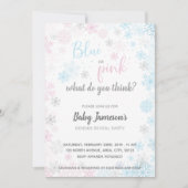 Blau oder Rosa | Frozen Gender Reveal Baby Shower Einladung (Vorderseite)