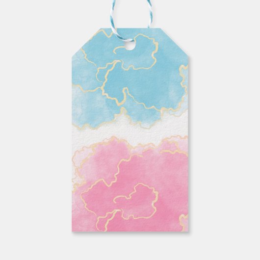 Blau oder rosa Geschlecht offenbaren danke, Gesche Geschenkanhänger (Rückseite)