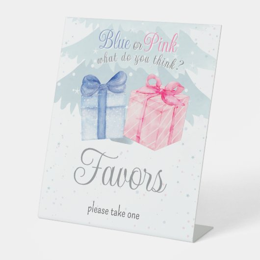 Blau oder Rosa Was denken Sie, Einladung Sockelschild (Vorderseite)