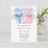 Blau oder Rosa Was denken Sie, ist die Genderoffen Einladung (Stehend Vorderseite)