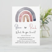 Blau oder Rosa Was denken Sie Rainbow Invasion? Einladung (Stehend Vorderseite)