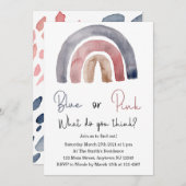 Blau oder Rosa Was denken Sie Rainbow Invasion? Einladung (Vorne/Hinten)