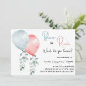 Blau oder Rosa Was denken Sie, was Geschlecht offe Einladung (Stehend Vorderseite)