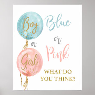 Blau oder Rosa, was denken Sie, was Geschlechterof Poster