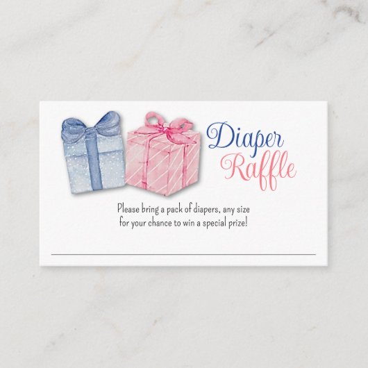 Blau oder Rosa, was Sie denken Windelrüffel Begleitkarte (Vorderseite)