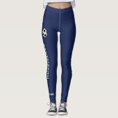 Blau oder wählen Sie Ihr FARBfußballteam aus, Name Leggings (Vorderseite)