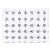 Blau-on-White Coastal Dekor Kompass Rose Muster Tischdecke (Vorderseite (Horizontal))