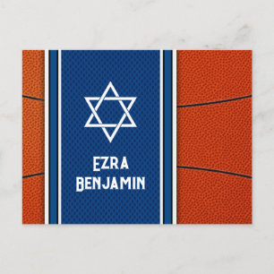 Blau Orange Basketball Bar Mizwa Danke schön Postkarte