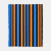 Blau Orange Blau Vertikale Streifen Design Fleecedecke (Vorderseite)