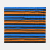 Blau Orange Blau Vertikale Streifen Design Fleecedecke (Vorderseite (Horizontal))