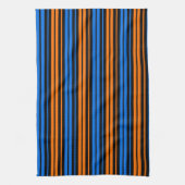 Blau Orange Blau Vertikale Streifen Design Geschirrtuch (Vertikal)