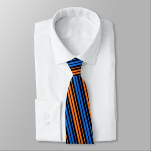 Blau Orange Blau Vertikale Streifen Design  Krawatte