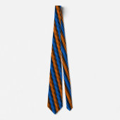 Blau Orange Blau Vertikale Streifen Design  Krawatte (Vorderseite)
