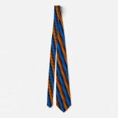 Blau Orange Blau Vertikale Streifen Design  Krawatte (Rückseite)