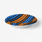 Blau Orange Blau Vertikale Streifen Design Pappteller (Gewinkelt)
