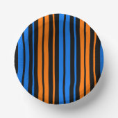 Blau Orange Blau Vertikale Streifen Design Pappteller (Vorderseite)
