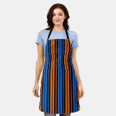 Blau Orange Blau Vertikale Streifen Design  Schürze (Getragen)