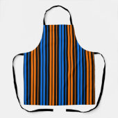 Blau Orange Blau Vertikale Streifen Design  Schürze (Vorderseite)