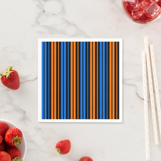 Blau Orange Blau Vertikale Streifen Design Serviette (Beispiel)