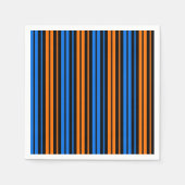 Blau Orange Blau Vertikale Streifen Design Serviette (Vorderseite)