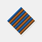 Blau Orange Blau Vertikale Streifen Design Serviette (Ecke)