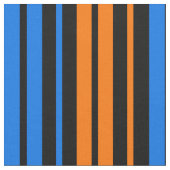 Blau Orange Blau Vertikale Streifen Design Stoff (Nahaufnahme)