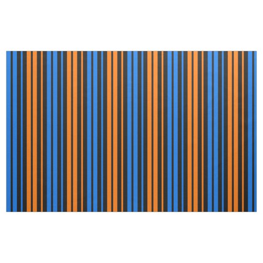 Blau Orange Blau Vertikale Streifen Design Stoff (Fat Quarter (45,7 x 55,9 cm))