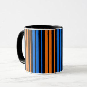 Blau Orange Blau Vertikale Streifen Design Tasse