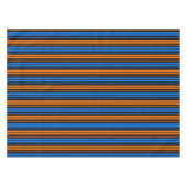 Blau Orange Blau Vertikale Streifen Design  Tischdecke (Vorderseite (Horizontal))