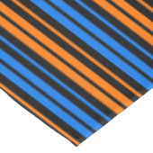 Blau Orange Blau Vertikale Streifen Design  Tischdecke (Schrägansicht)