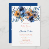 Blau-Orange-Brautparty Einladung (Vorne/Hinten)