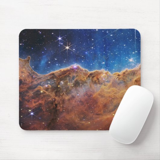 Blau/Orange Carina Nebula | JWST Mousepad (Mit Mouse)